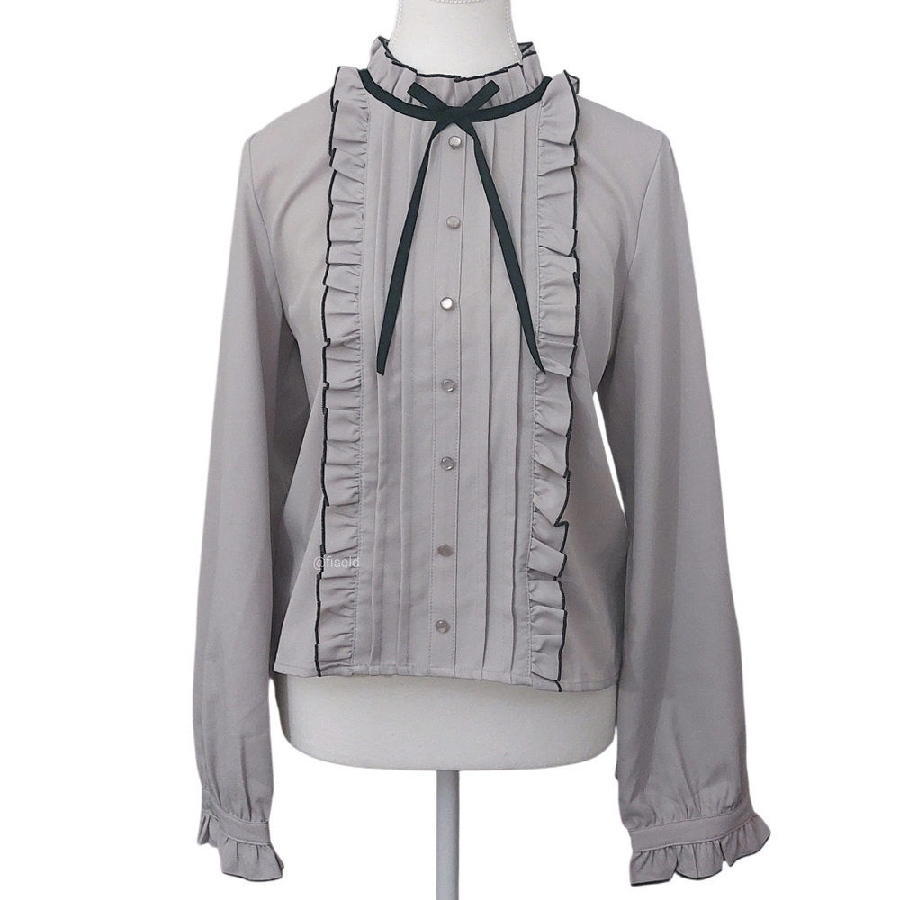Dearmylove - Frill High Neck Blouse